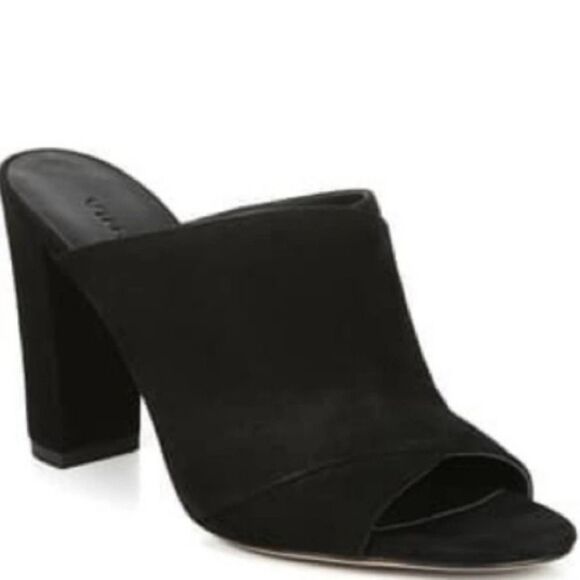 NWB Vince Heath Suede Leather Black Mules - Picture 5 of 10